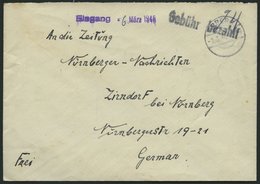 ALL. BES. GEBÜHR BEZAHLT ARBERG, 2.3.46, R1 Gebühr Bezahlt, Handschriflich 24, Mit Violettem Eingangsstempel, Brief Fein - Sonstige & Ohne Zuordnung