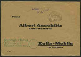 ALL. BES. GEBÜHR BEZAHLT LEIPZIG C1 REICHSMESSESTADT, 23.8.45, Violetter L2 Gebühr Bezahlt 12 Rpf, Prachtbrief - Other & Unclassified