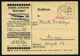 ALL. BES. GEBÜHR BEZAHLT MEININGEN, 19.9.45, Roter L1 Gebühr Bezahlt Auf Expreßgutkarte, Feinst - Other & Unclassified