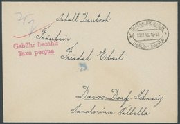 ALL. BES. GEBÜHR BEZAHLT OFFENBURG (BADEN) GEBÜHR BEZAHLT, 18.11.46, Ovalstempel Und Roter L2 Gebühr Bezahlt/Taxe Percue - Andere & Zonder Classificatie