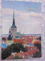 Denmark 2004 Postcard "Tallin Estonia" Copenhagen To Scotland - Norse Gods Gefion Plowing With Ox - Briefe U. Dokumente