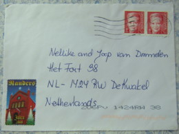 Denmark 2008 Cover Randers To Holland - Queen - Christmas Label - Storia Postale