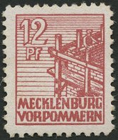 MECKLENBURG-VORPOMMERN 36xc **, 1946, 12 Pf. Lebhaftbraunrot, Kreidepapier, Pracht, Gepr. Kramp, Mi. 200.- - Andere & Zonder Classificatie