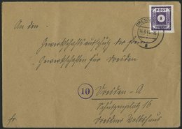 OST-SACHSEN 44c BRIEF, 1945, 8 Pf. Lebhaftgrauviolett, Einzelfrankatur Auf Brief, Pracht, Gepr. Kunz - Other & Unclassified