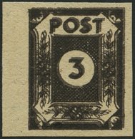 OST-SACHSEN 51btxDD **, 1945, 3 Pf. Graubraun, Doppeldruck, Pracht, Kurzbefund Ströh, Mi. 300.- - Autres & Non Classés
