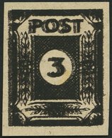 OST-SACHSEN 51cuyDD **, 1945, 3 Pf. Doppeldruck (schwarz Auf Schwarzbraun), Steigende Papierstreifung, Spargummierung, P - Andere & Zonder Classificatie