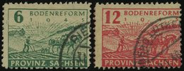 PROVINZ SACHSEN 85/6waA O, 1945, Bodenreform, Vierseitig Gezähnt, Pracht, Gepr. Ströh, Mi. 60.- - Other & Unclassified
