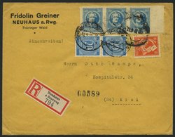 THÜRINGEN 98BYz2 BRIEF, 1945, 20 Pf. Preußischblau, Ungezähnt, Spargummierung, Dickes Papier, Fallende Papierstreifung,  - Other & Unclassified
