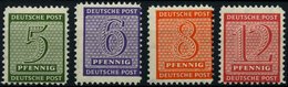 WEST-SACHSEN 116-19BX *, 1945, Roßwein, Gezähnt L 111/4-111/2, Wz. X, Falzrest, Prachtsatz, Gepr. Dr. Jasch - Other & Unclassified