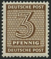 WEST-SACHSEN 126Yb **, 1948, 3 Pf. Dunkelockerbraun, Wz. 1Y, Pracht, Gepr. Ströh, Mi. 160.- - Andere & Zonder Classificatie