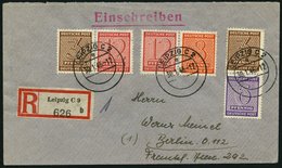 WEST-SACHSEN WZd 13,16,SZd 3 BRIEF, 1945, 3+12, 12+8 Und 3+6 Ziffer Auf überfrankiertem Einschreibbrief , Pracht, Gepr.  - Other & Unclassified