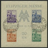 WEST-SACHSEN Bl. 5Xa O, 1956, Block Leipziger Messe, Wz. 1X, Type II, Sonderstempel, Pracht, Gepr. Ströh, Mi. 350.- - Autres & Non Classés