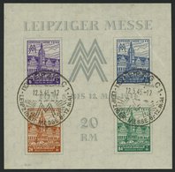 WEST-SACHSEN Bl. 5XZa O, 1946, Block Leipziger Messe, Wz. Stufen Steil Fallend, Type I, Sonderstempel, Stärkere Kalander - Andere & Zonder Classificatie