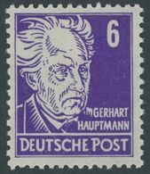 ALLGEMEINE-AUSGABEN 213b **, 1948, 6 Pf Schwärzlichviolett Hauptmann, Postfrisch, Pracht, Gepr. Dr. Ruscher, Mi. 60.- - Other & Unclassified