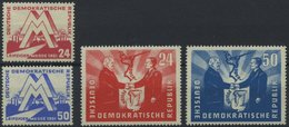 DDR 282-85 **, 1951, Frühjahrsmesse Und Deutsch-polnische Freundschaft, 2 Prachtsätze, Mi. 72.- - Usados