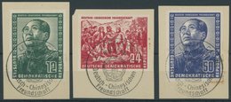 DDR 286-88 BrfStk, 1951, Chinesen Mit Sonderstempel DEUTSCH-CHINESISCHE FREUNDSCHAFT, 50 Pf. Etwas Stockig Sonst Prachtb - Used Stamps