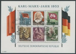 DDR Bl. 8AYI O, 1953, Marx-Block, Gezähnt, Wz. 2YI, Ersttags-Sonderstempel, Pracht, Gepr. König, Mi. 150.- - Used Stamps