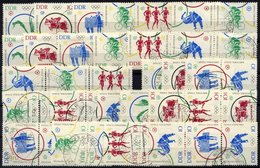 DDR 1039-44 O, 1964, Olympische Sommerspiele, Alle 24 Zusammendrucke Komplett, (W Zd 126-137 Und S Zd 52-63), SZd 60 Ein - Used Stamps