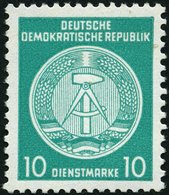 DIENSTMARKEN A D 19IIXII **, 1954, 10 Pf. Bläulichgrün, Type II, Wz. 2XII, Pracht, Fotobefund Schönherr, Mi. 250.- - Sonstige & Ohne Zuordnung