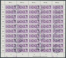 DIENSTMARKEN B D 9 O, 1956, 70 Pf. Mitttelviolettpurpur/schwarz Im Bogen (50) Mit Ungültig-Stempeln, Feld 39 Mit Abart,  - Altri & Non Classificati