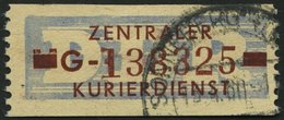 DIENSTMARKEN B D 20IIG O, 1958, 10 Pf. Violettultramarin/braunrot, Buchstabe G, Mit Abart Zwei Klötze über Linkem Wertba - Other & Unclassified