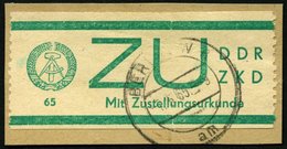DIENSTMARKEN E E 1 BrfStk, 1965, 65 Pf. Bläulichgrün, Prachtbriefstück, Mi. 80.- - Sonstige & Ohne Zuordnung