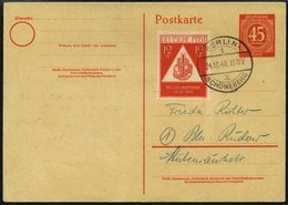 VORLÄUFER SBZ 228 BRIEF, 24.10.1948, 12 Pf. Tag Der Briefmarke Mit Stempel BERLIN SCHÖNEBERG Auf 45 Pf. Aufbrauchskarte, - Covers & Documents