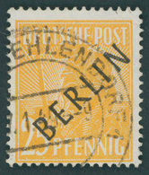 BERLIN 10 O, 1948, 25 Pf. Schwarzaufdruck, Pracht, Gepr. D. Schlegel, Mi. 60.- - Otros & Sin Clasificación