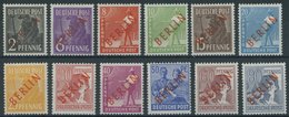 BERLIN 21-32 *, 1949, 2 - 80 Pf. Rotaufdruck, Falzrest, 12 Prachtwerte - Other & Unclassified