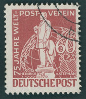 BERLIN 39I O, 1949, 60 Pf. Stephan Mit Abart UT In Deutsche Unten Beschnitten, Pracht, Mi. 200.- - Andere & Zonder Classificatie