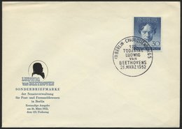 BERLIN 87 BRIEF, 1952, 30 Pf. Beethoven Auf Amtlichem FDC, Pracht, Mi. 120.- - Autres & Non Classés