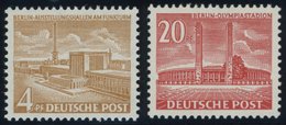 BERLIN 112/3 **, 1953/4, 4 Und 20 Pf. Berliner Bauten, Postfrisch, Pracht, Mi. 70.- - Andere & Zonder Classificatie