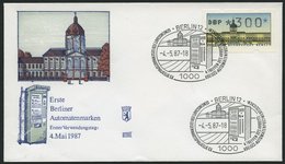 AUTOMATENMARKEN A TS 1 BRIEF, 1987, Komplette Tastenmarken 1 Charlottenburg Auf 14 FDC`s, Pracht, Mi. 75.- - Covers & Documents