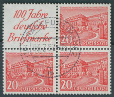 ZUSAMMENDRUCKE W 13 O, 1949, Bauten R1a + 20 Im Viererblock, Pracht, Mi. (100.-) - Se-Tenant