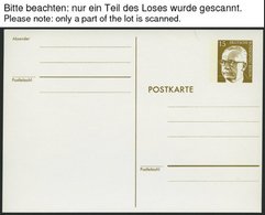 GANZSACHEN P 90b BRIEF, 1973, 15 Pf. Heuss In Dünnen Lettern, Weiß, Ungebraucht, 10 Prachtkarten, Mi. 170.- - Verzamelingen