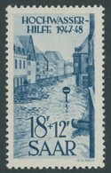 SAARLAND 258I **, 1948, 18 Fr. Hochwasserhilfe Mit Plattenfehler Boot Mit Segelleine, Postfrisch, Pracht, Mi. 80.- - Otros & Sin Clasificación