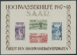 SAARLAND Bl. 1 **, 1948, Block Hochwasserhilfe, Postfrisch, Pracht, Mi. 1000.- - Otros & Sin Clasificación