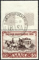 SAARLAND 291 O, 1950, 15 Fr. IBASA Mit Oben Anhängendem Leerfeld, Ersttags-Sonderstempel, Pracht, Gepr. Ney - Other & Unclassified