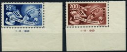 SAARLAND 297/8Br **, 1950, Europarat, 2 Randstücke Mit Druckdatum 1.8.1950, Pracht, Mi. 550.- - Altri & Non Classificati