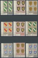 ALLGEMEINE AUSGABEN 1-13 VB **, 1945, Freimarken In Randviererblocks (1 Pf. Nur Zwei Paare), Die Pfennig-Werte Alle Mit  - Other & Unclassified