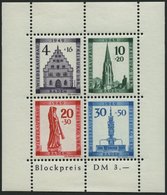 BADEN Bl. 1A **, 1949, Block Freiburg, Gezähnt, Pracht, Mi. 75.- - Autres & Non Classés