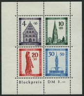 BADEN Bl. 1AI **, 1949, Block Freiburg, Gezähnt, Mit Abart Sirene Neben Sockel Des Engels, Feinst, Gepr. Schlegel, Mi. 3 - Andere & Zonder Classificatie