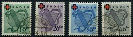 BADEN 42-45 O, 1949, Rotes Kreuz, Prachtsatz, Fotobefund H.D. Schlegel, Mi. 400.- - Andere & Zonder Classificatie
