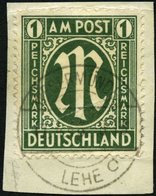 AMERIK. U. BRITISCHE ZONE 35I BrfStk, 1945, 1 RM Dunkelgraugrün Mit Abart PEICHSMARK, Stempel WESTERMÜNDE-LEHE Auf Brief - Otros & Sin Clasificación