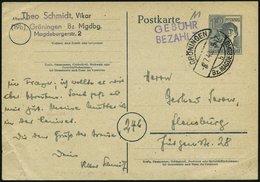 AMERIK. U. BRITISCHE ZONE P 962 BRIEF, 8.7.1948, Ganzsachenkarte 12 Pf. Dunkelgrautürkis Als 10-fach-Frankatur, Mit Gebü - Otros & Sin Clasificación