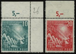 BUNDESREPUBLIK 111/2 **, 1949, Bundestag Vom Oberrand, Pracht, Gepr. D. Schlegel - Autres & Non Classés