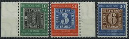 BUNDESREPUBLIK 113-15 **, 1949, 100 Jahre Briefmarken, Prachtsatz, Mi. 100.- - Andere & Zonder Classificatie