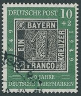 BUNDESREPUBLIK 113VI O, 1949, 10 Pf. 100 Jahre Briefmarken Mit Plattenfehler Grünes Häkchen In Der Rechten Oberen Ecke,  - Andere & Zonder Classificatie