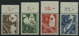 BUNDESREPUBLIK 167-70 **, 1953, Verkehrsausstellung, Oberrandstücke, Prachtsatz - Andere & Zonder Classificatie