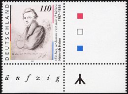 BUNDESREPUBLIK 1962L **, 1997, 110 Pf. Heinrich Heine Mit Rechts Anhängendem Leerfeld, Pracht, Mi. -.- - Andere & Zonder Classificatie